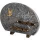 Plaque ronde gravure village bronze colombe 20x30cm vue 2