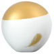 Urne Eole Blanc Or vue 1
