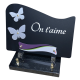 Plaque plexiglas motif papillon 22x24,5cm vue 1