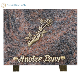 Plaque bronze main roses 15x20cm