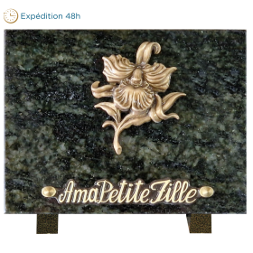 Plaque bronze orchidée 15x20cm