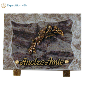 Plaque bords bruts bronze arum 15x20cm
