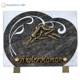 Plaque gravure ronde bronze champs 15x20cm