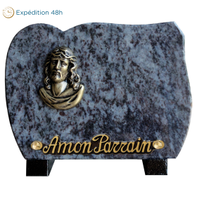 Plaque forme bronze Jésus Christ 15x20cm