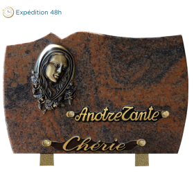 Plaque forme bronze Vierge Marie 18x25cm