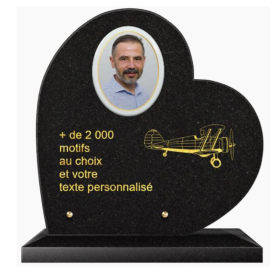 Plaque funéraire personnalisable coeur 30x30cm
