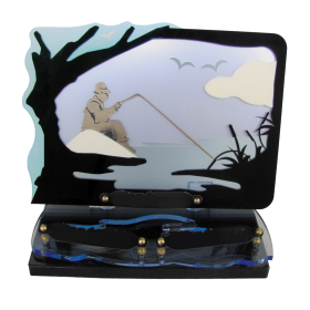 Plaque funéraire en plexiglasse sur le tête de la chasse