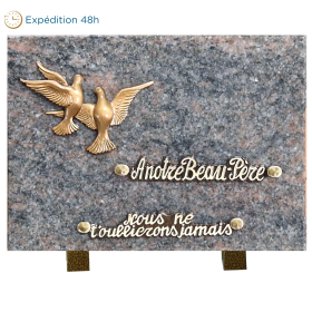 Plaque bronze 2 colombes 18x25cm