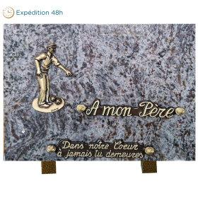 Plaque bronze bouliste 18x25cm