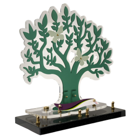 Plaque plexiglas arbre papillons 34x34cm