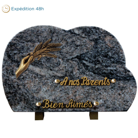 Plaque nuage bronze main blé 20x30cm