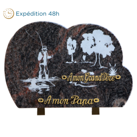 Plaque gravure pêcheur 20x30cm