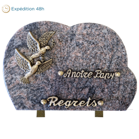 Plaque nuage bronze 2 colombes 20x30cm
