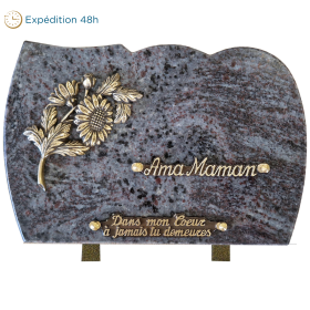 Plaque forme bronze tournesol 20x30cm