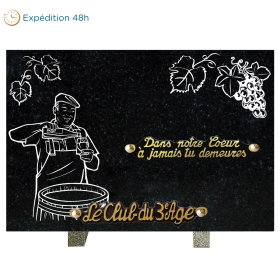 Plaque gravure vigneron 20x30cm