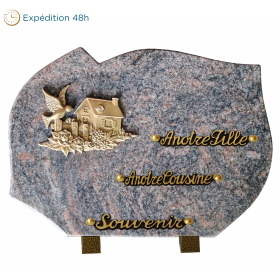 Plaque forme bronze maison 25x35 cm