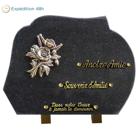 Plaque forme bronze coquelicot 25x35cm