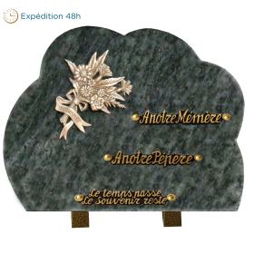 Plaque forme bronze bouquet 25x35cm