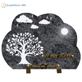 Plaque forme gravure arbre de vie nuage 25x35cm