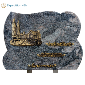 Plaque forme bronze cypres 30x40cm