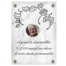 Plaque funéraire personnalisable rectangle-verticale 20x30cm
