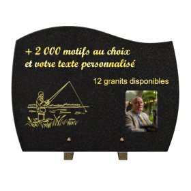 Plaque funéraire personnalisable rectangle-arrondi 40x30cm
