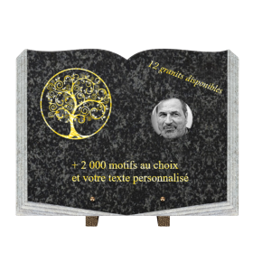 Plaque funéraire personnalisable livre 40x30cm