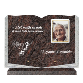 Plaque funéraire personnalisable livre 45x35cm