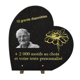 Plaque funéraire personnalisable coeur 40x40cm