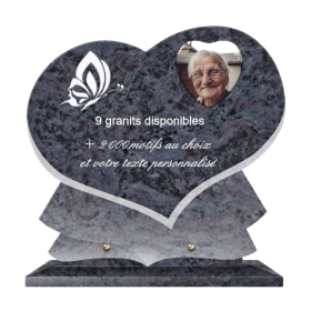 Plaque funéraire personnalisable coeur 39x36cm