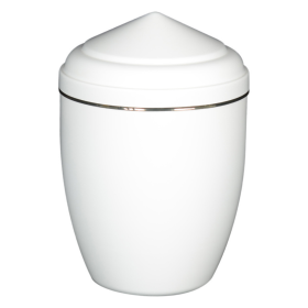 Urne liseret doré blanche