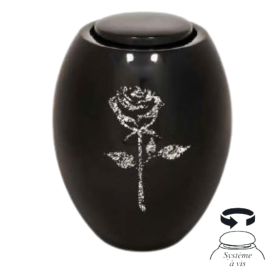 Urne empreinte rose noire