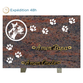 Plaque gravure chien empreinte 20x30cm