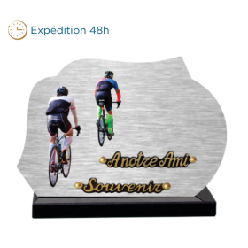 Plaque dibond forme 2 cyclistes