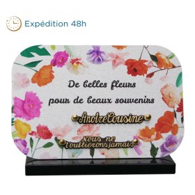 Plaque dibond rectangle arrondis fleurs