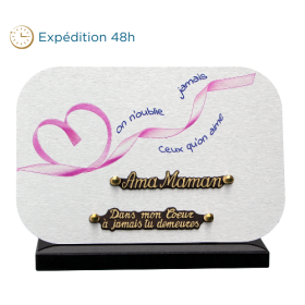 Plaque dibond rectangle arrondis lacet cœur 