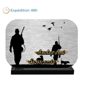 Plaque dibond rectangle arrondi chasseurs