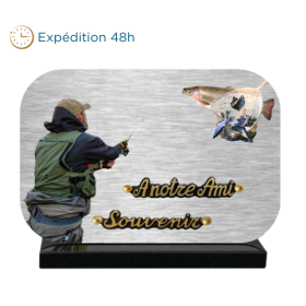 Plaque dibond rectangle arrondi pêcheur