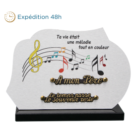 Plaque dibond forme notes de musique