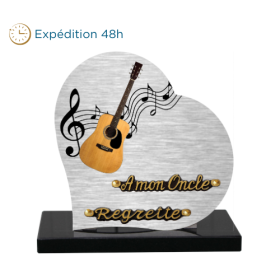 Plaque dibond forme cœur guitare