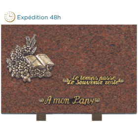 Plaque bronze fleuri manuscrit 20x30cm