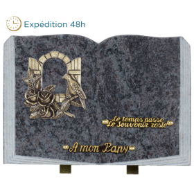 Plaque livre bronze fenêtre 25x35cm 