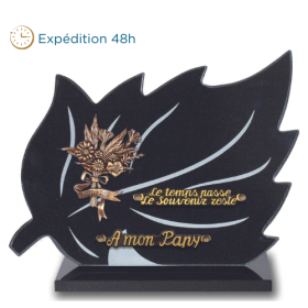 Plaque forme gravure feuille 25x35cm 