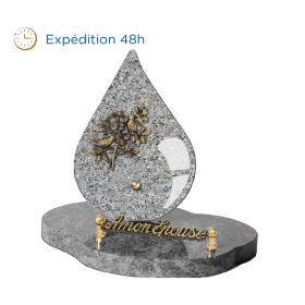 Plaque forme bronze oiseau fleur 15x20cm