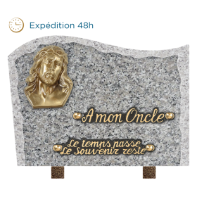 Plaque bords bruts forme bronze Jésus 18x25cm