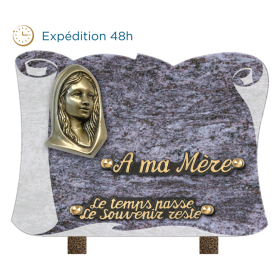 Plaque parchemin bronze Vierge Marie 18x25cm