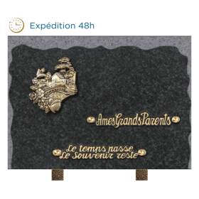 Plaque bords bruts bronze maison 20x30cm