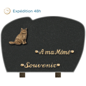 Plaque forme bronze chat 20x30cm
