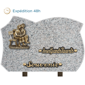 Plaque forme bronze couple 20x30cm