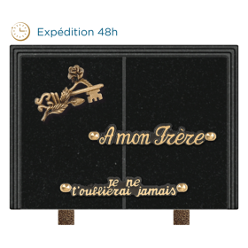 Plaque livre bronze clé 18x25cm